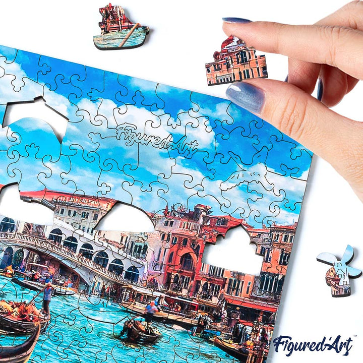 Holzpuzzle 2D Design – Der Kanal von Venedig - Kidis Art