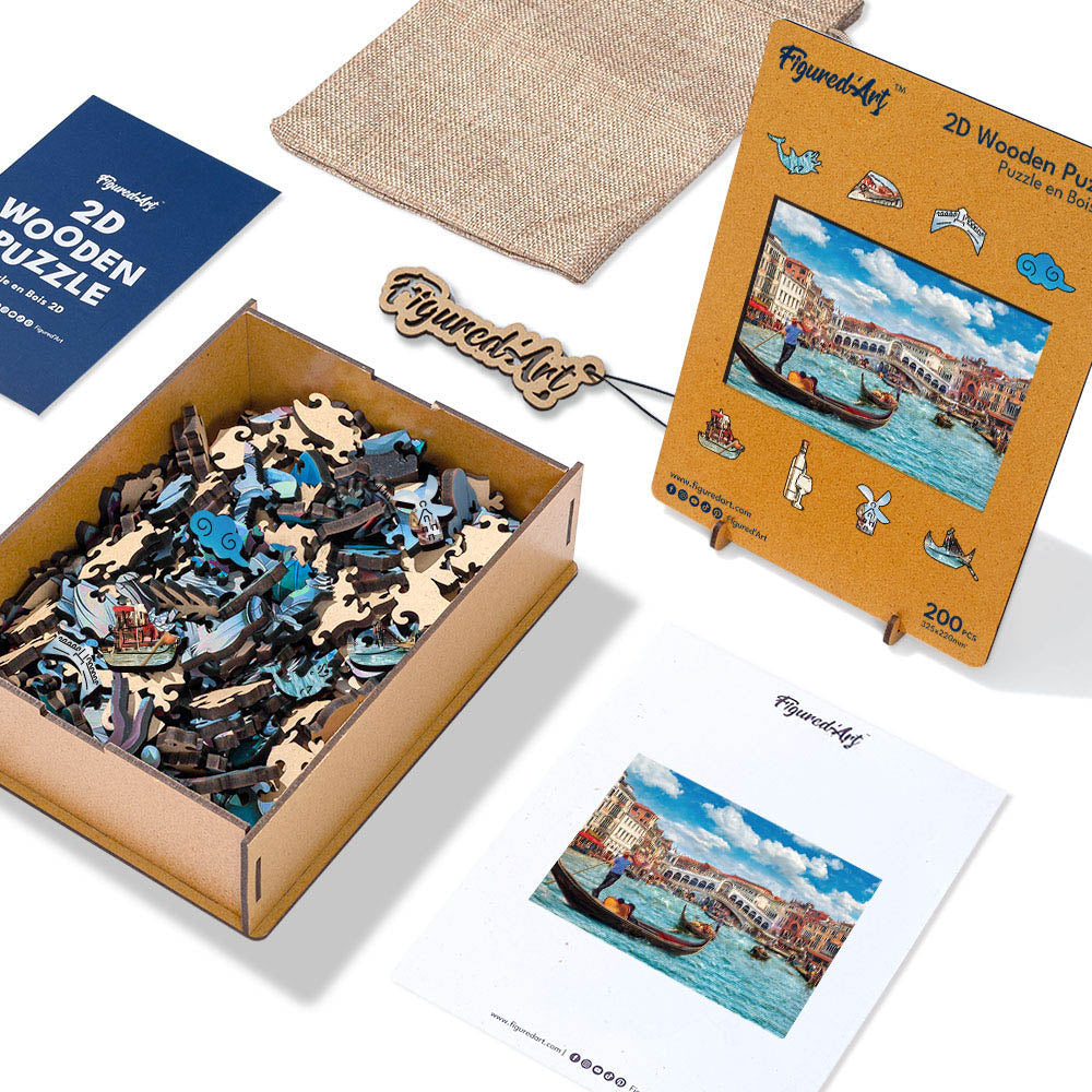 Holzpuzzle 2D Design – Der Kanal von Venedig - Kidis Art