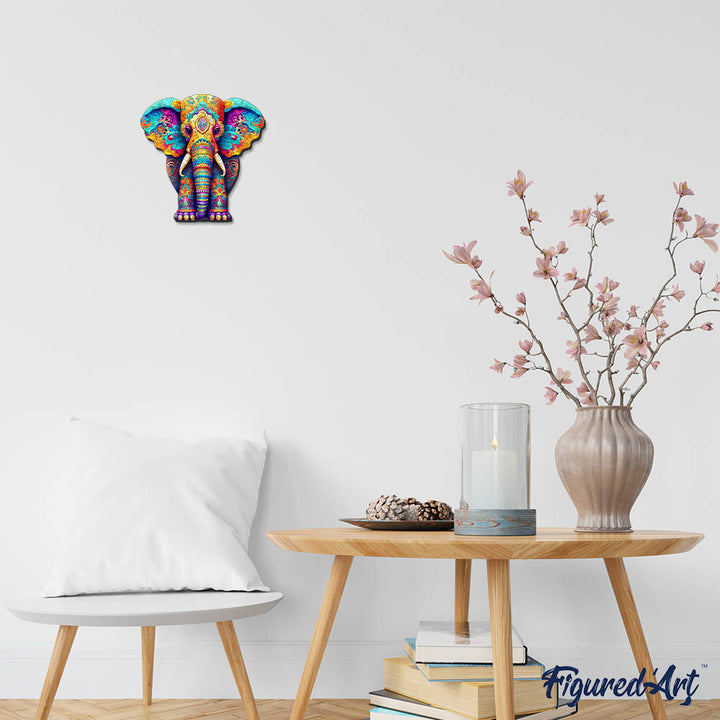 Holzpuzzle 2D Design – Majestätischer Elefant - Kidis Art