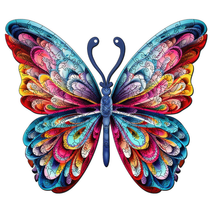 Holzpuzzle 2D Design – Wunderschöner Regenbogenfalter - Kidis Art