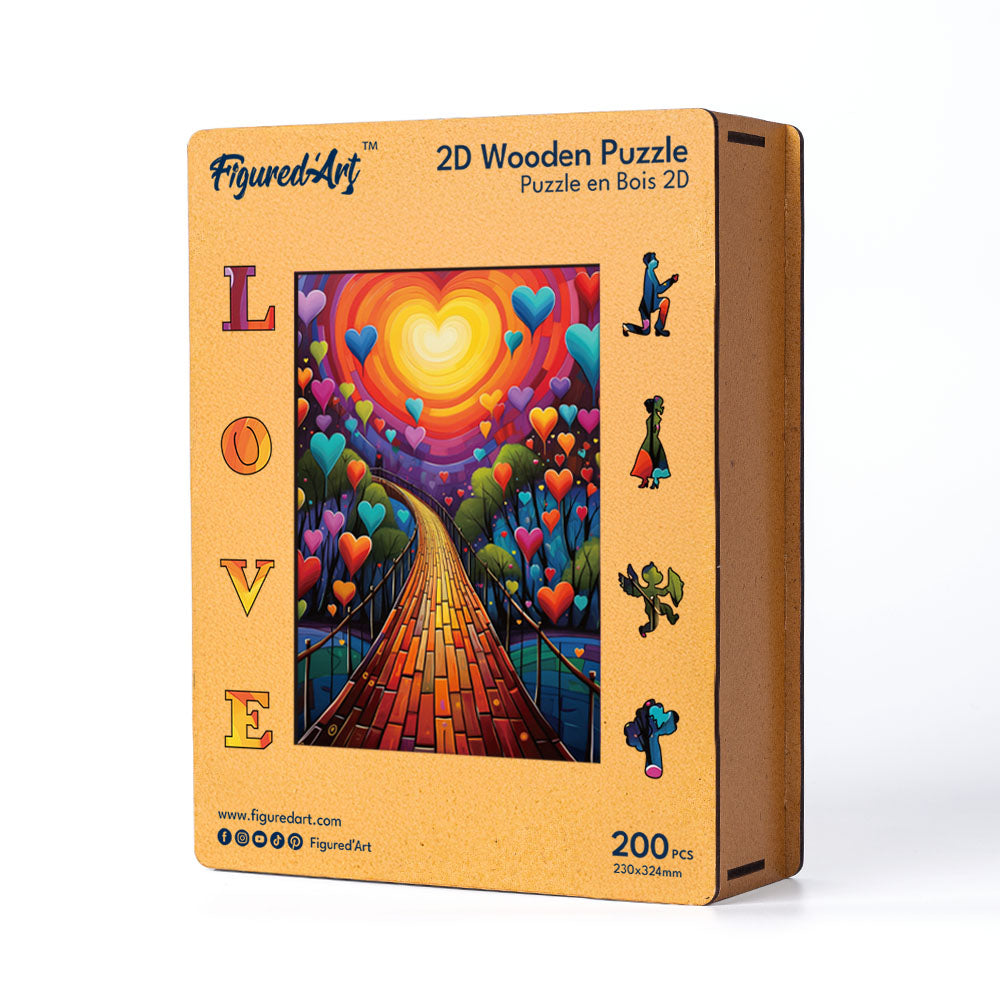 Holzpuzzle 2D Design – Weg der Herzen - Kidis Art
