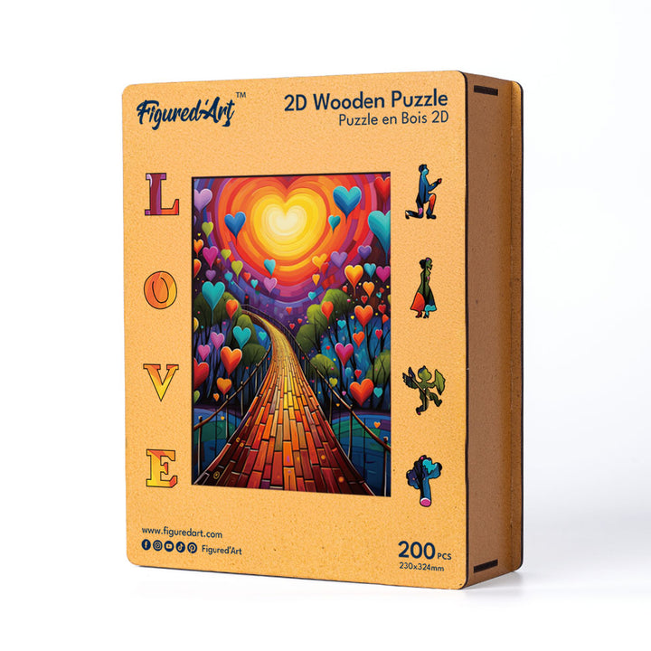 Holzpuzzle 2D Design – Weg der Herzen - Kidis Art