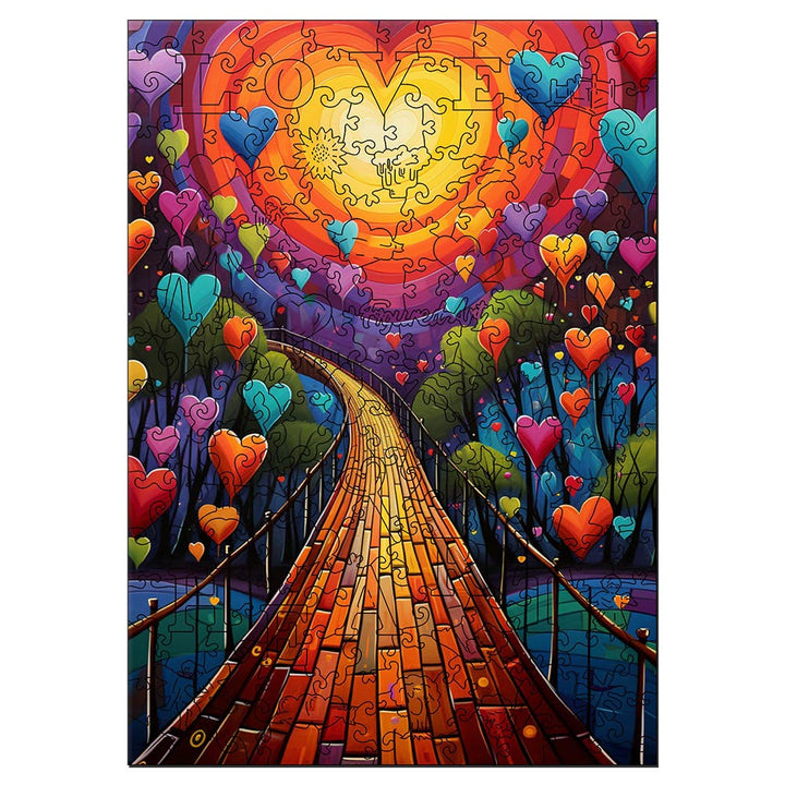 Holzpuzzle 2D Design – Weg der Herzen - Kidis Art