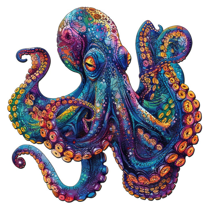 Holzpuzzle 2D Design – Bunter Oktopus - Kidis Art