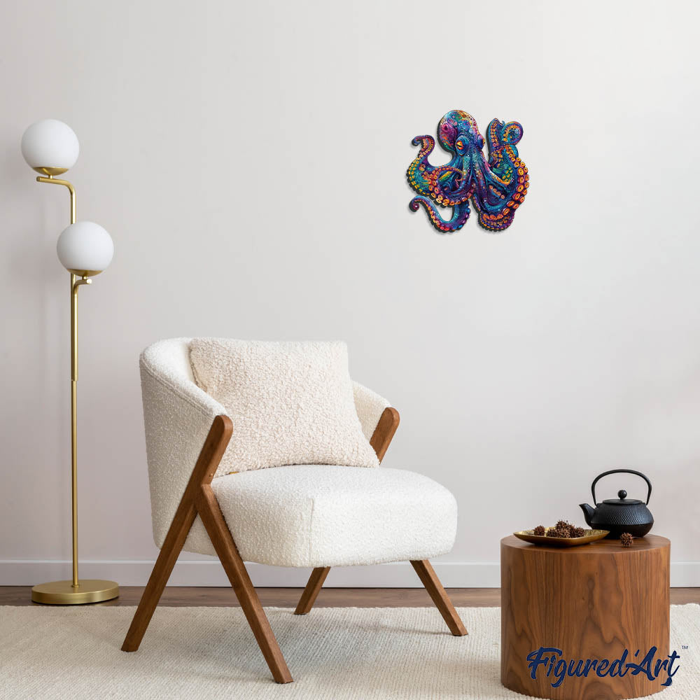Holzpuzzle 2D Design – Bunter Oktopus - Kidis Art