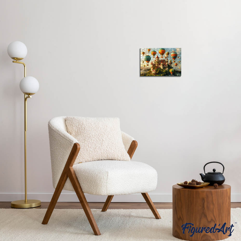 Holzpuzzle 2D Design – Schloss und Heißluftballons - Kidis Art