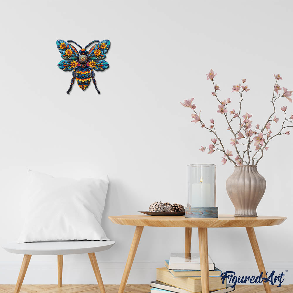 Holzpuzzle 2D Design – Blume mit Biene - Kidis Art