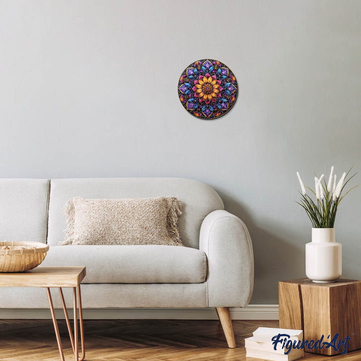 Holzpuzzle 2D Design – Buntes Mandala - Kidis Art