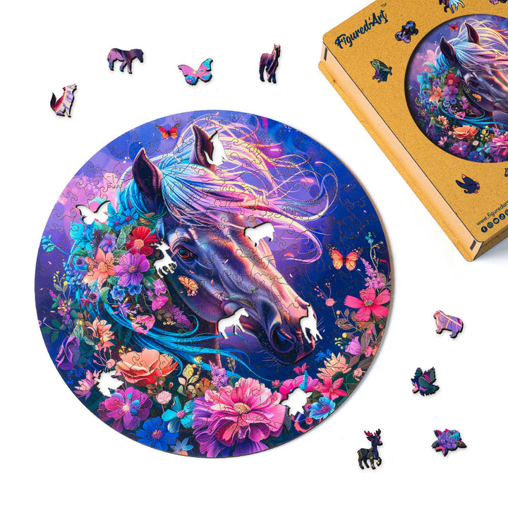 Holzpuzzle 2D Design – Mystisches Pferd - Kidis Art