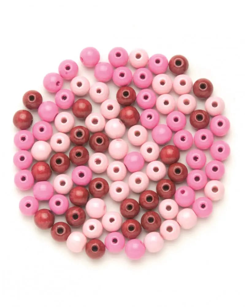 Holzperle 12mm 28St rosa-mix - Kidis Art