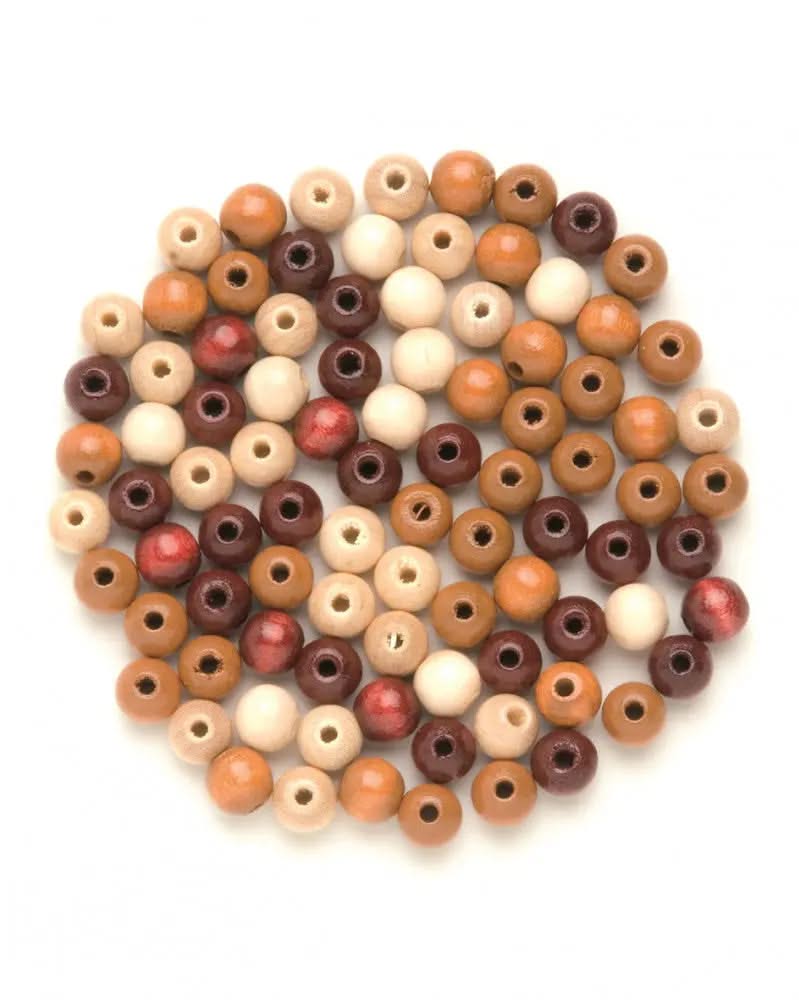 Holzperle 15mm 14St braun-mix - Kidis Art