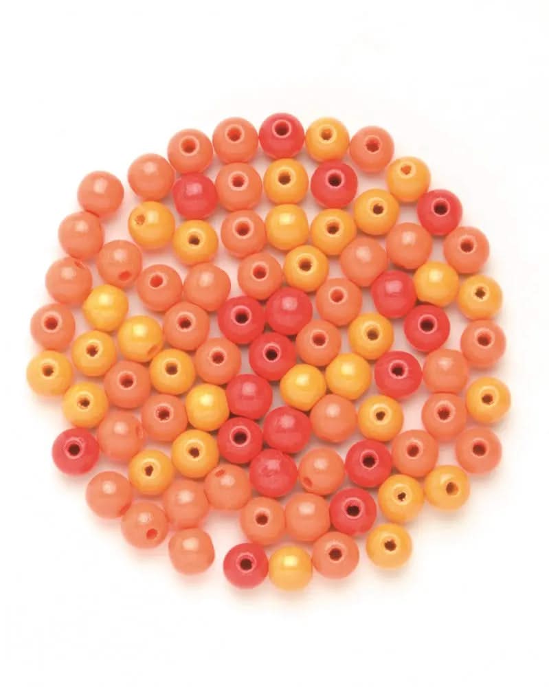 Holzperle 4mm 155St orange-mix - Kidis Art