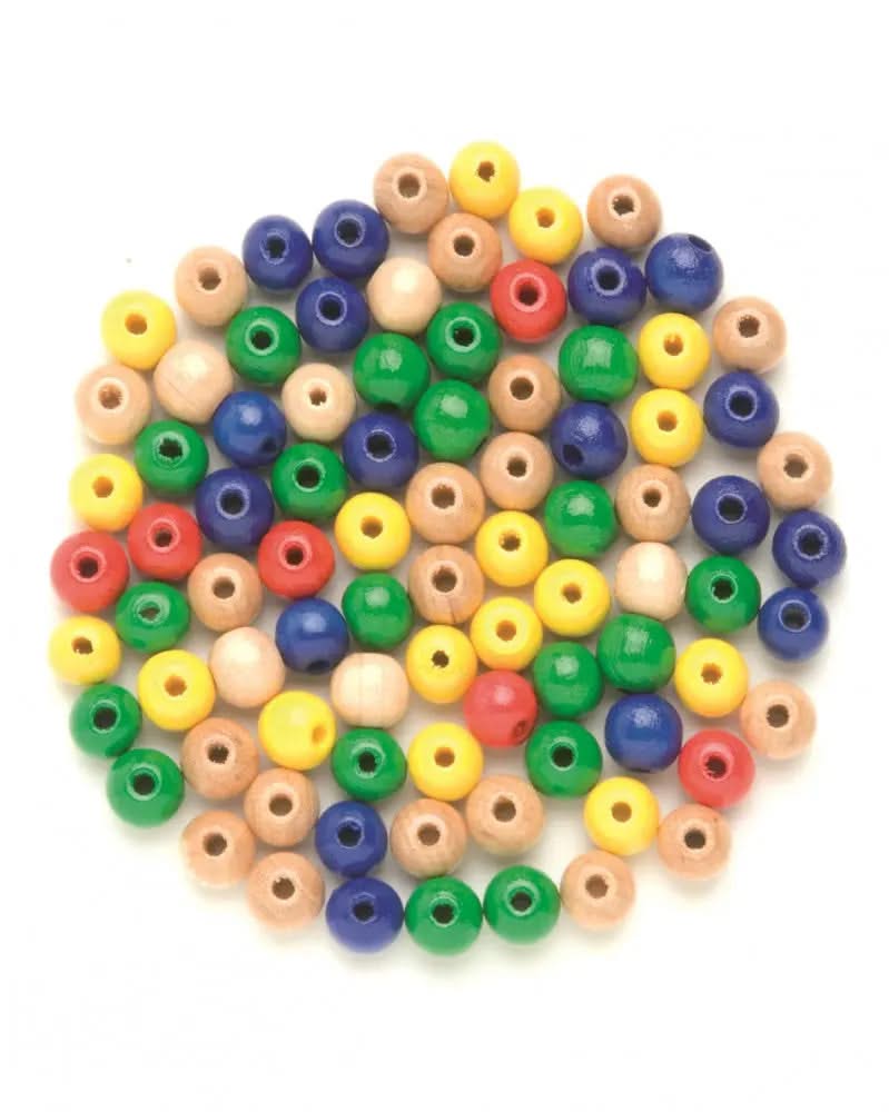 Holzperle 8mm 80St bunt-mix - Kidis Art
