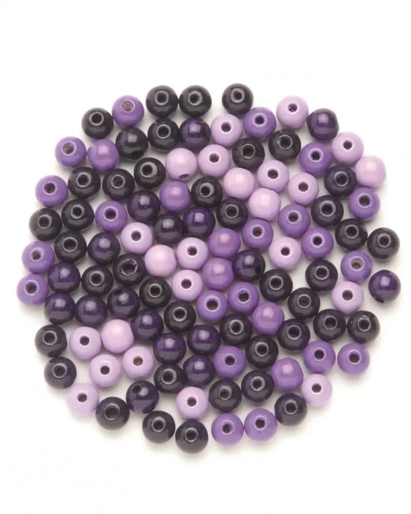 Holzperle 8mm 80St lila-mix - Kidis Art