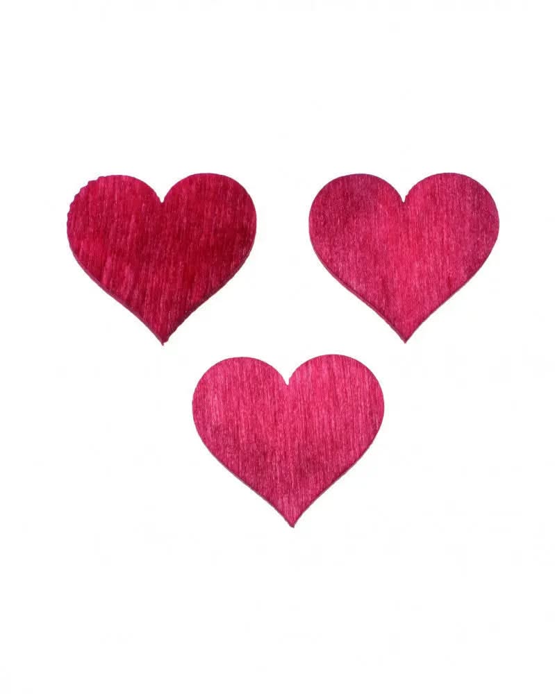 Holzstreuteile Herzen 24Stk rot 2x2x0,3cm - Kidis Art