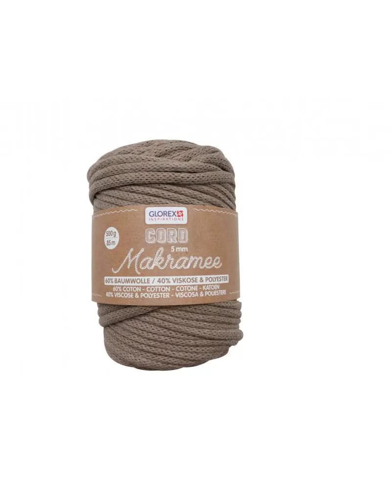 Makramee Cord 5mm 500g, gewebt, hellbraun - Kidis Art