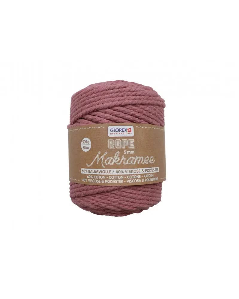 Makramee Rope 5mm 500g gedreht, mauve - Kidis Art