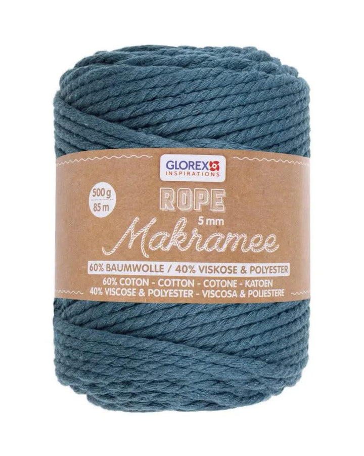 Makramee Rope 5mm 500g gedreht, türkis - Kidis Art