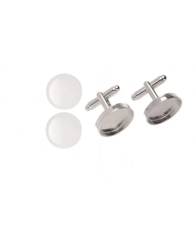 Manschettenknöpfe 2Stk silberfarben Ø18mm - Kidis Art
