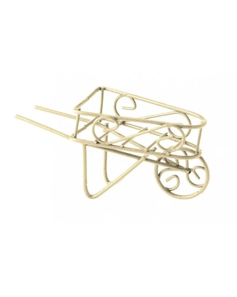 Mini-Gardening Schubkarre creme, 8x3,5x4cm - Kidis Art