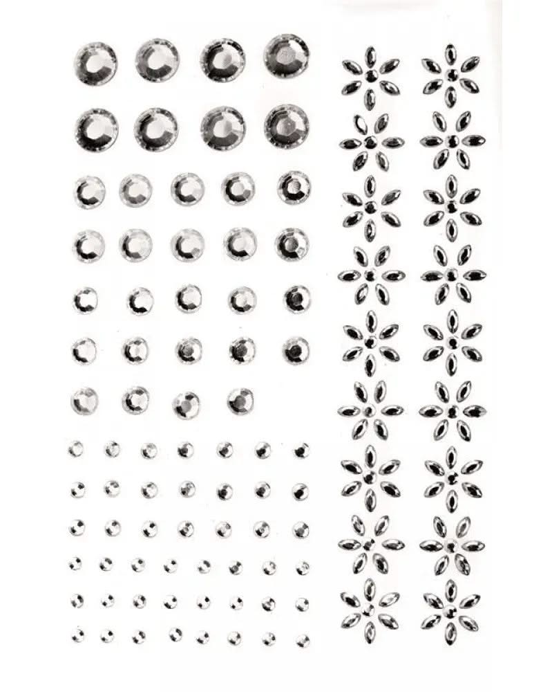 P&amp;D Crystal assortiert selbstklebend 70St 2-8mm - Kidis Art