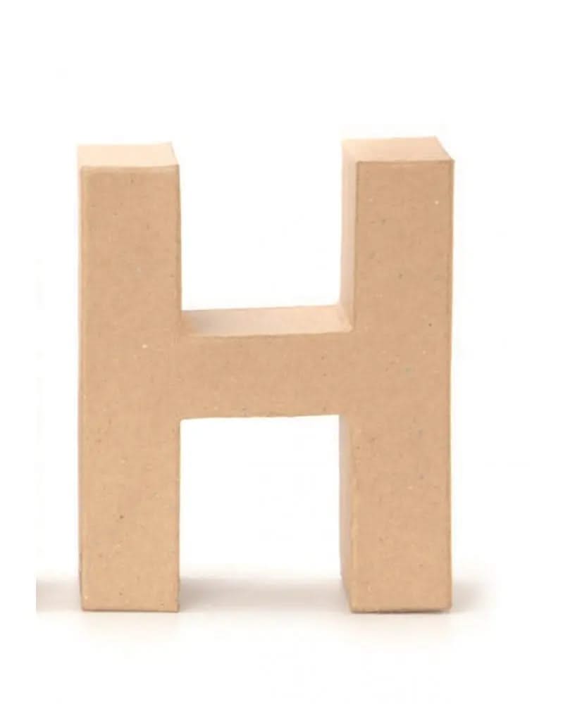 Papp-Buchstabe H 17,5X5,5cm - Kidis Art
