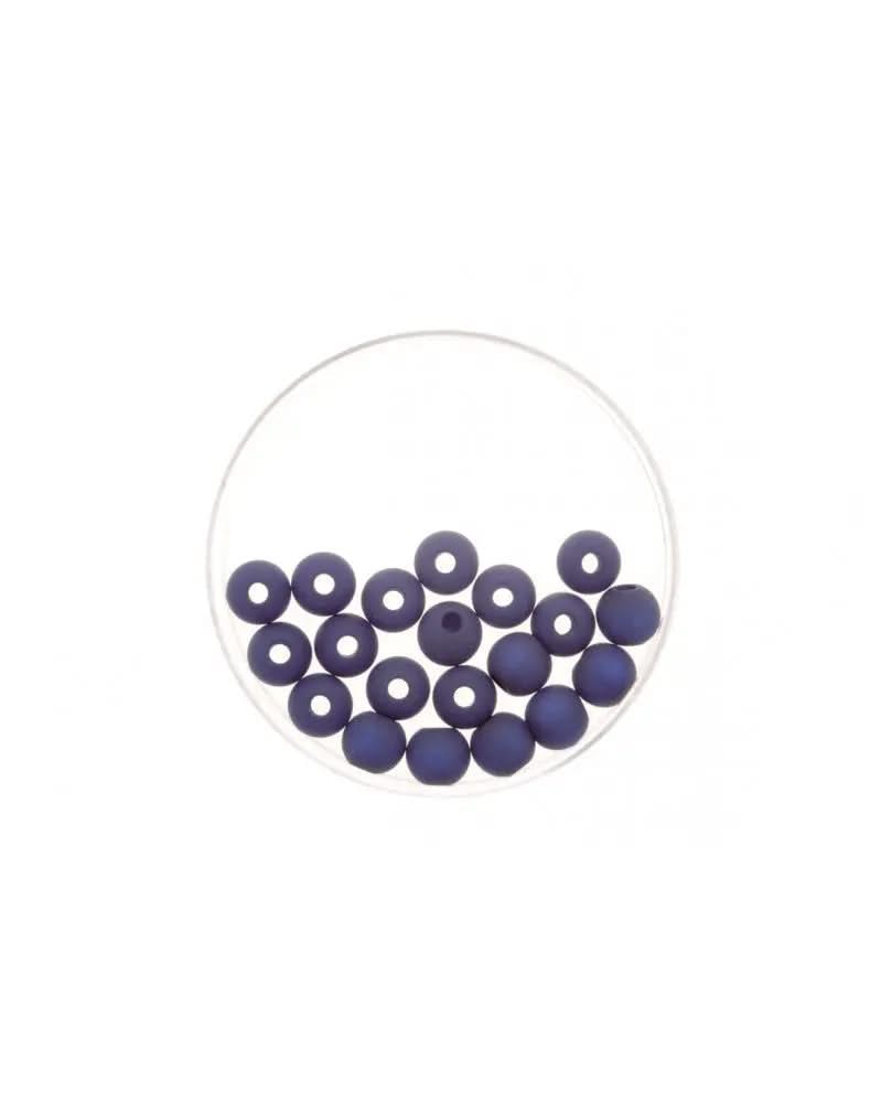 Perle 6mm Polaris matt 20St dunkelblau - Kidis Art