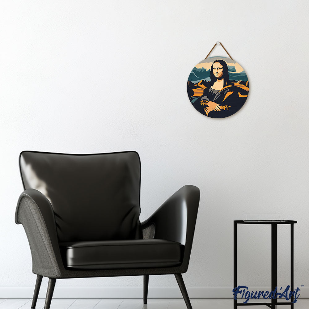 Malen nach Zahlen auf Holzscheibe – Mona Lisa - Kidis Art