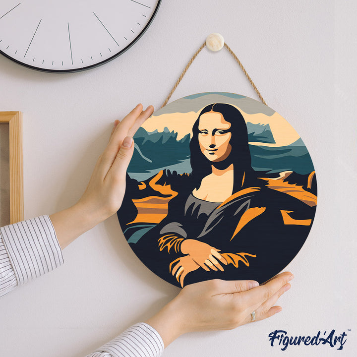 Malen nach Zahlen auf Holzscheibe – Mona Lisa - Kidis Art