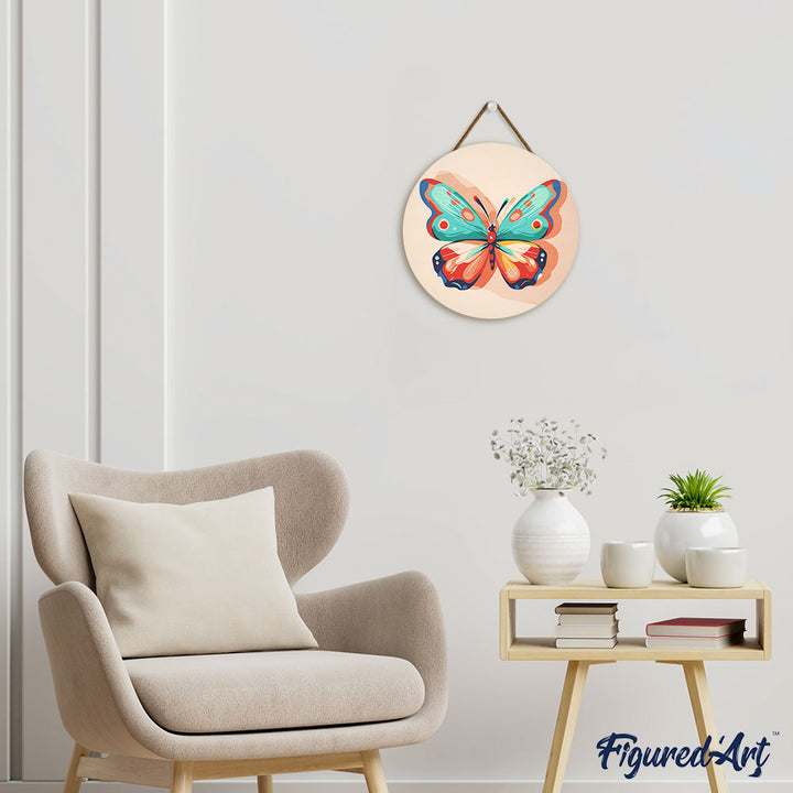 Malen nach Zahlen auf Holzscheibe – Schmetterling - Kidis Art