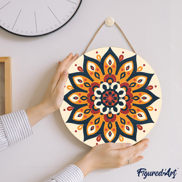 Malen nach Zahlen auf Holzscheibe – Sonniges Mandala - Kidis Art