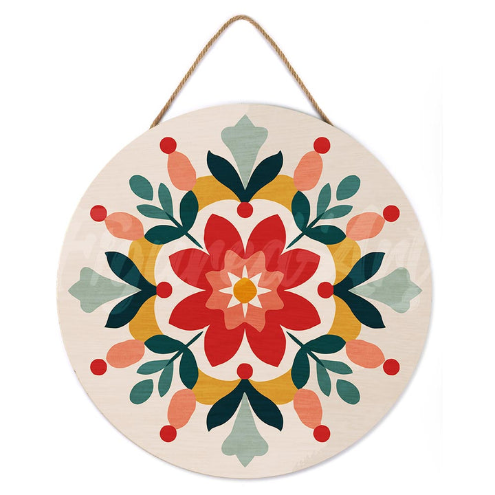 Malen nach Zahlen auf Holzscheibe – Wintermandala - Kidis Art