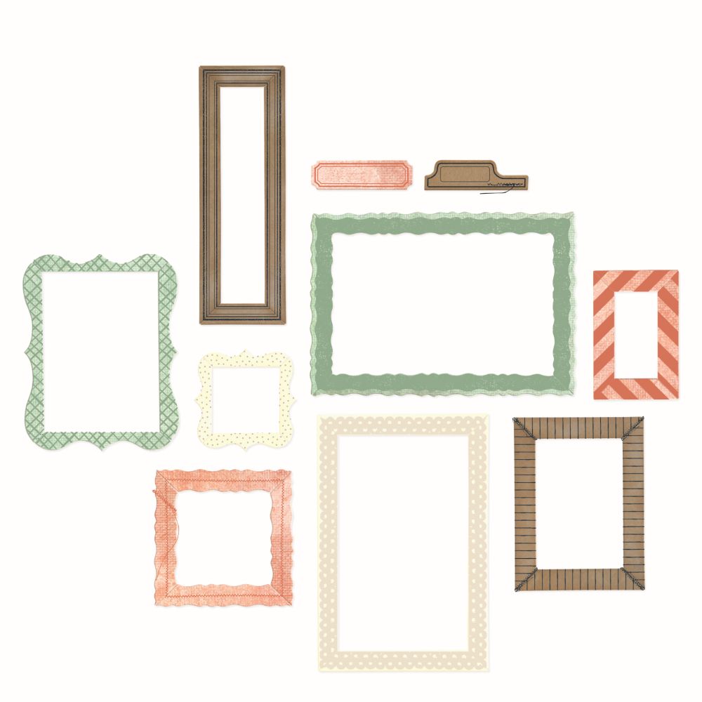 Clear Stamps Set 15er-Pack mit 14er-Pack Framelits Build-A-Frame von 49 &amp; Market