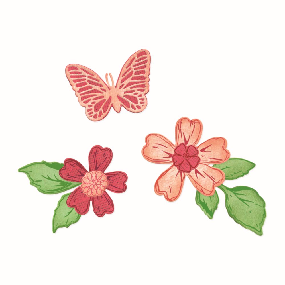 Clear Stamps Set 19-teilig mit 9-teiligem Framelits-Set Sweet Sprigs von 49 & Market
