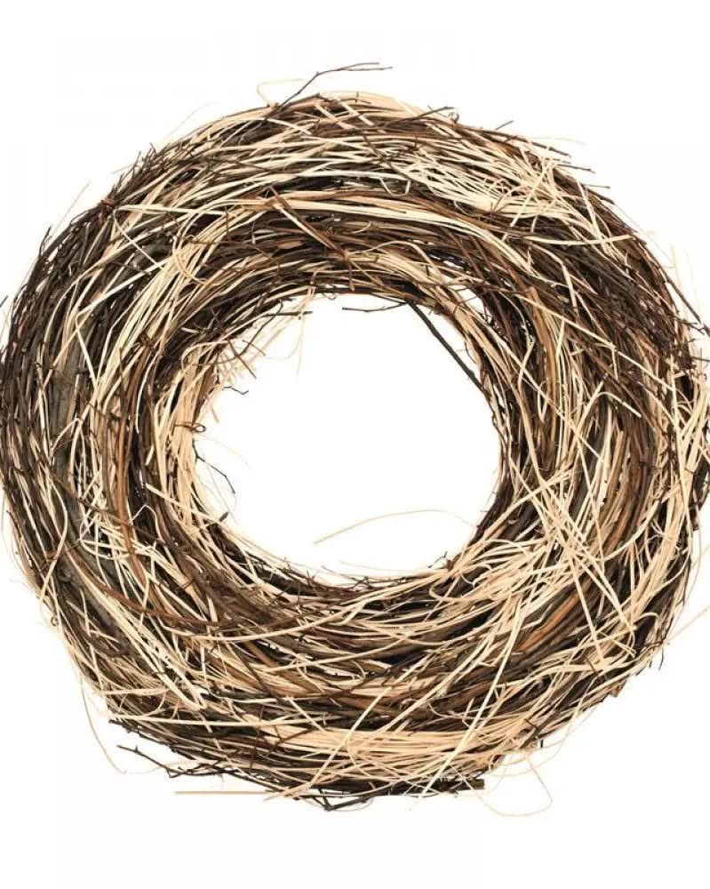 Rattan-Kranz, beige/ braun - Kidis Art