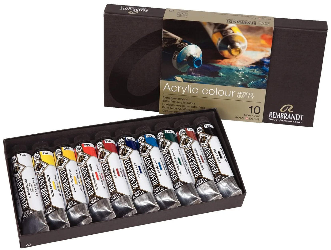 Rembrandt Acrylfarben Basis-Set | 10 x 40 ml - Kidis Art
