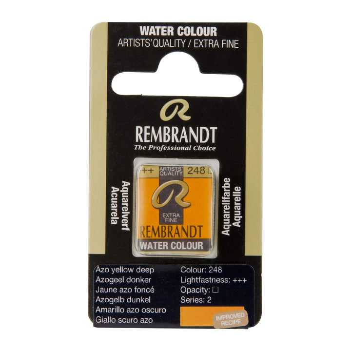 Rembrandt Aquarellfarbe Näpfchen Azogelb Dunkel 248 - Kidis Art
