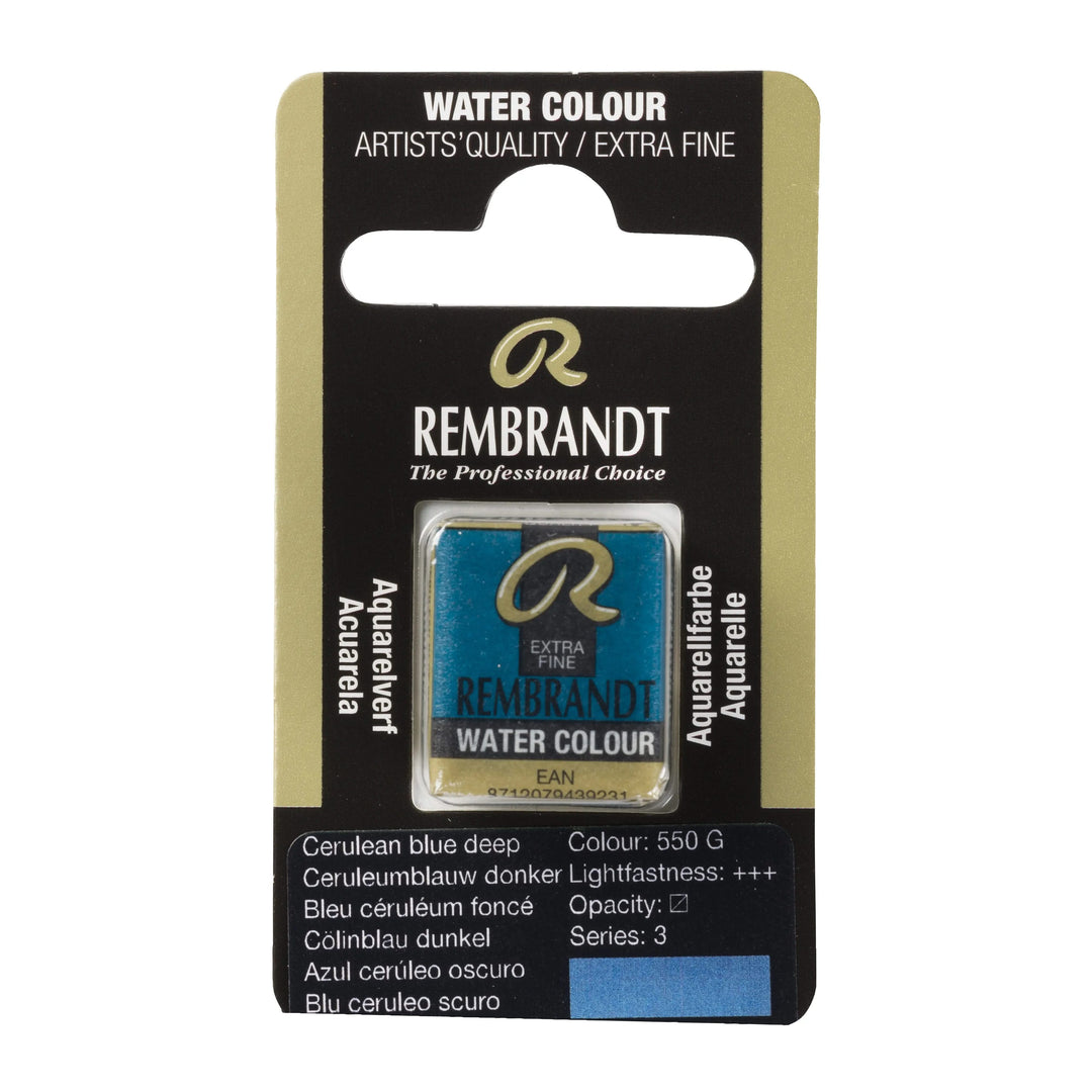 Rembrandt Aquarellfarbe Näpfchen Cölinblau Dunkel 550 - Kidis Art