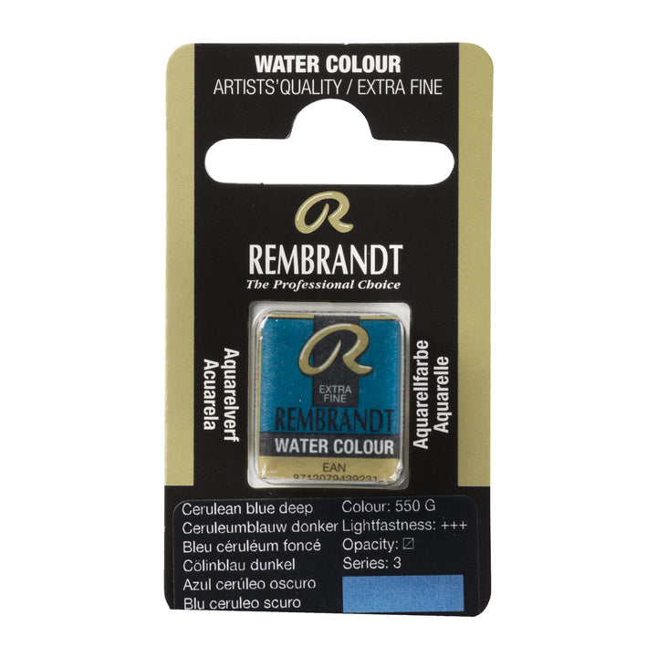 Rembrandt Aquarellfarbe Näpfchen Cölinblau Dunkel 550 - Kidis Art