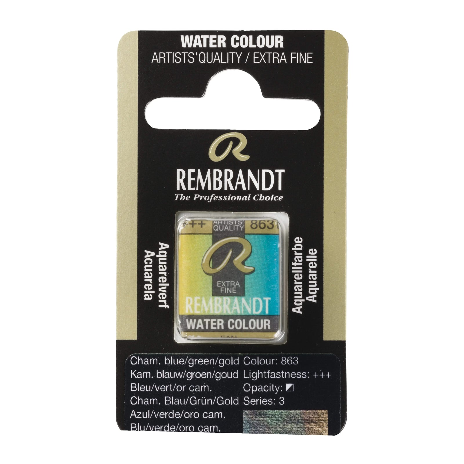 Rembrandt Aquarellfarbe Näpfchen Chamäleon Blau/Grün/Gold 863 - Kidis Art