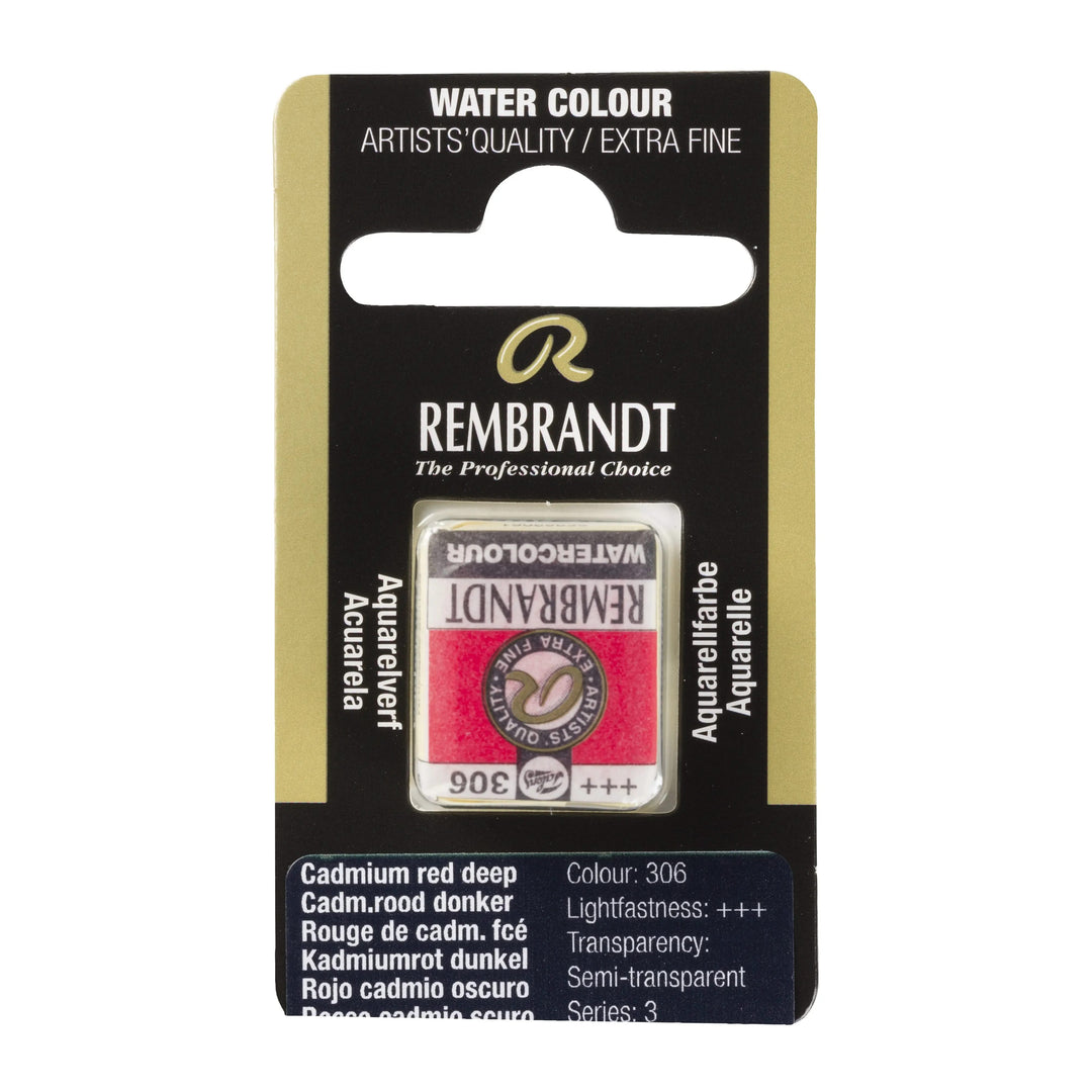 Rembrandt Aquarellfarbe Näpfchen Kadmiumrot Dunkel 306 - Kidis Art
