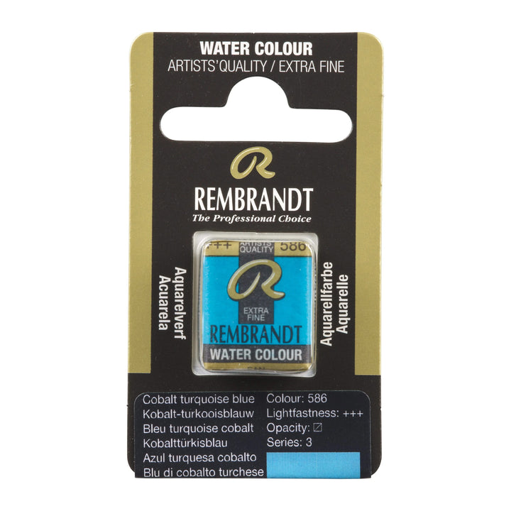 Rembrandt Aquarellfarbe Näpfchen Kobalttürkisblau 586 - Kidis Art