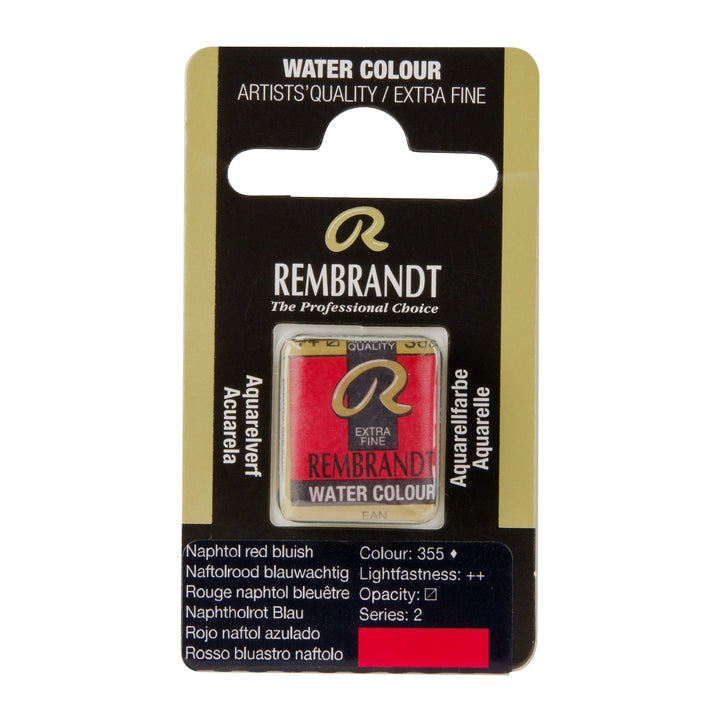 Rembrandt Aquarellfarbe Näpfchen Naphtholrot Blau 355 - Kidis Art