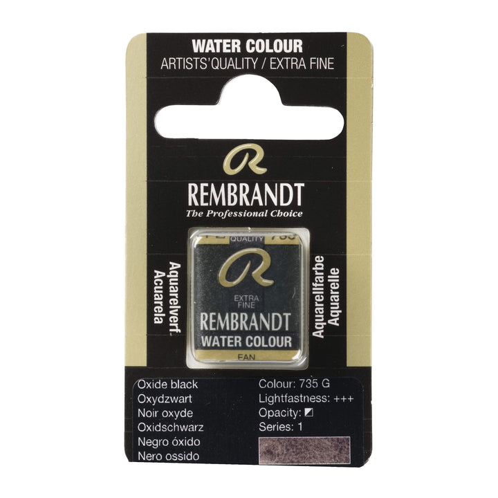 Rembrandt Aquarellfarbe Näpfchen Oxidschwarz 735 - Kidis Art