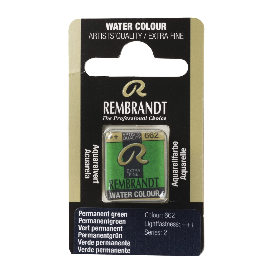 Rembrandt Aquarellfarbe Näpfchen Permanentgrün 662 - Kidis Art