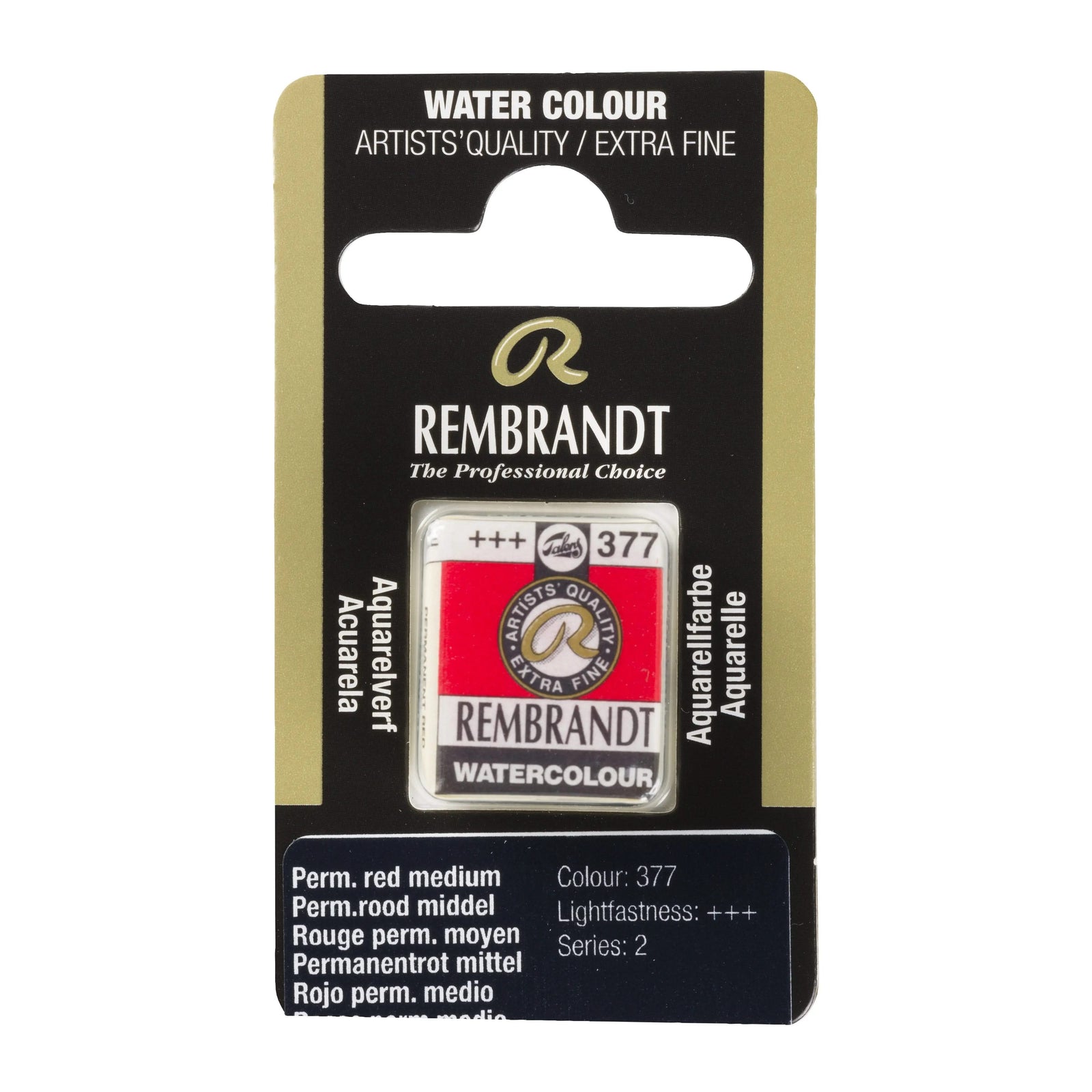 Rembrandt Aquarellfarbe Näpfchen Permanentrot Mittel 377 - Kidis Art