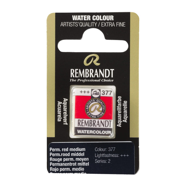 Rembrandt Aquarellfarbe Näpfchen Permanentrot Mittel 377 - Kidis Art