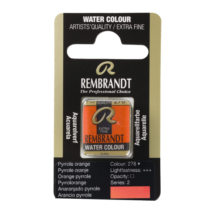 Rembrandt Aquarellfarbe Näpfchen Pyrrolorange 278 - Kidis Art