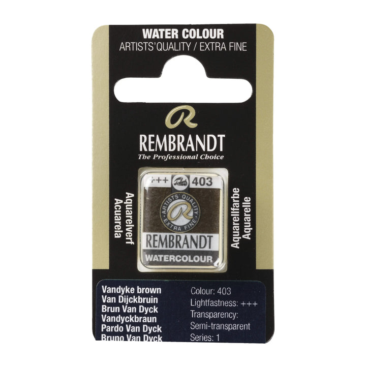 Rembrandt Aquarellfarbe Näpfchen Vandyckbraun 403 - Kidis Art
