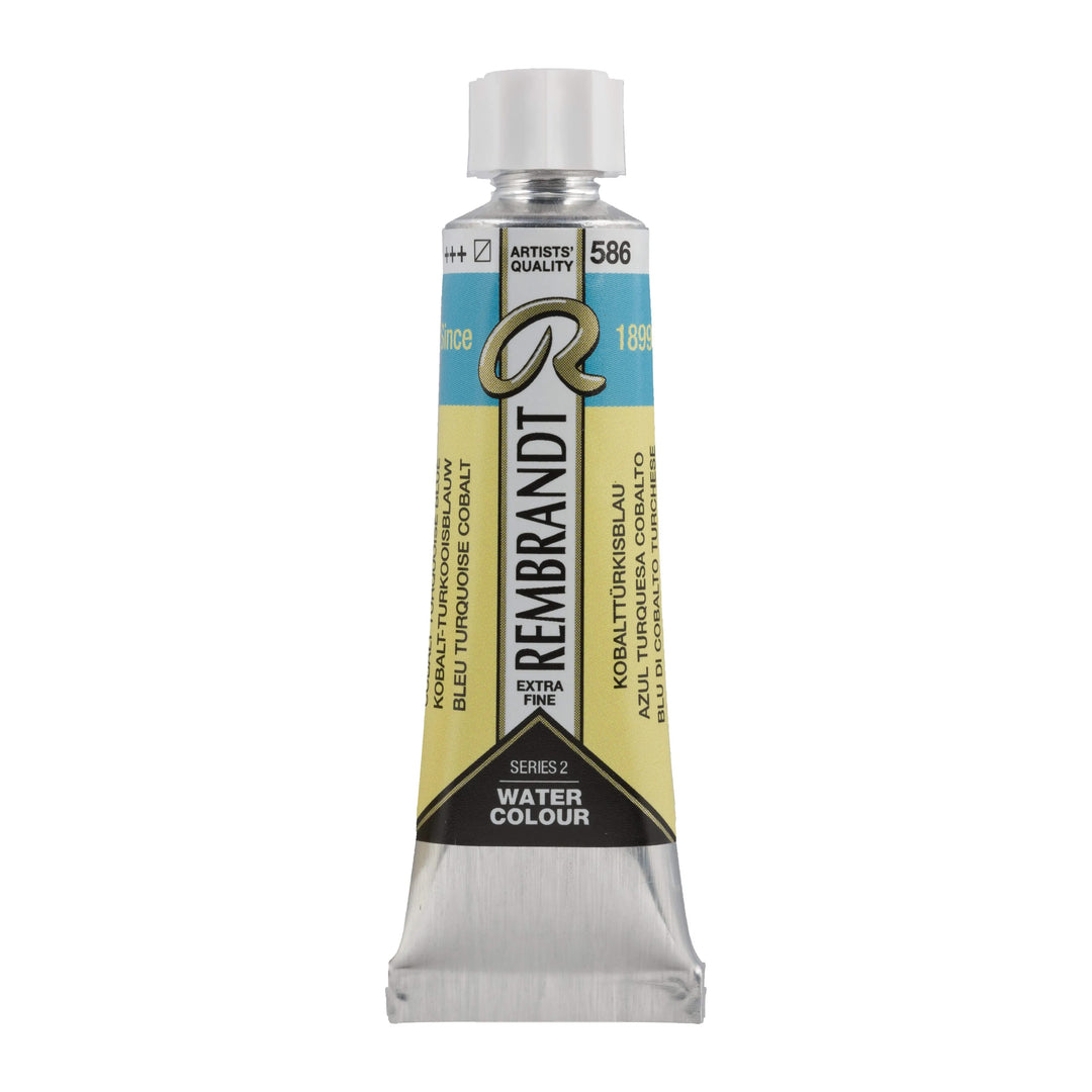 Rembrandt Aquarellfarbe Tube 10 ml Kobalttürkisblau 586 - Kidis Art